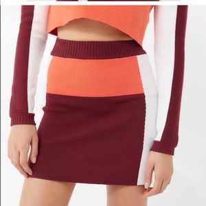 Urban Outfitters UO Color Block Knot Mini Skirt Retro Size Medium